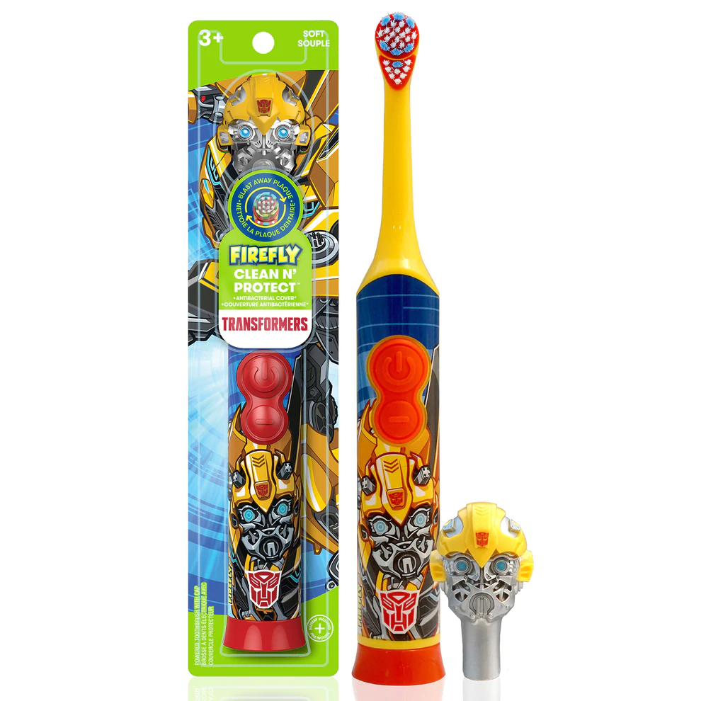Firefly Transformers Kids Power Toothbrush with Antibacterial Cover – battery-powered fun brushing tool, available in Kenya