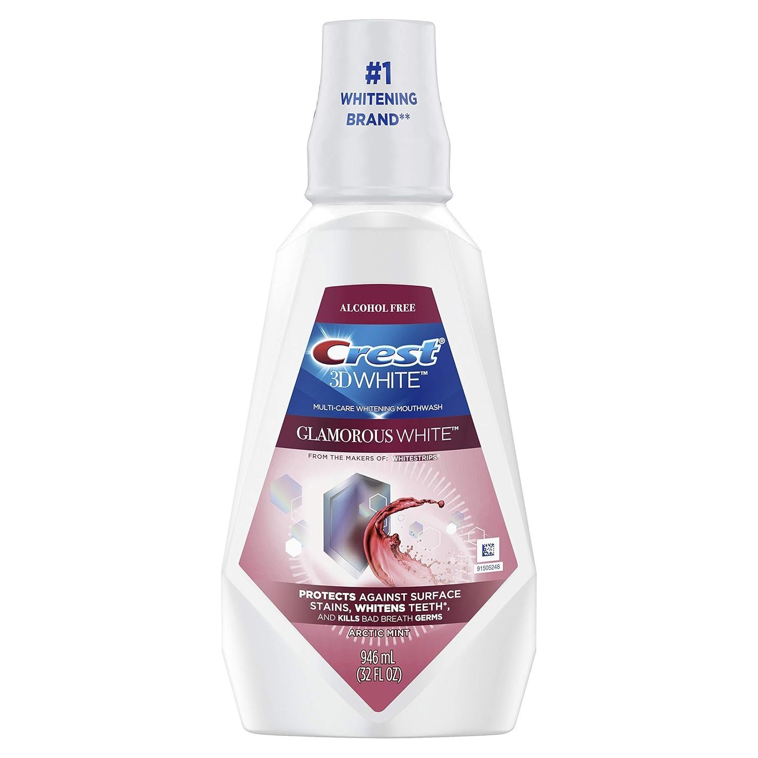 Crest 3DWhite Glamorous White Mouthwash Alcohol-Free