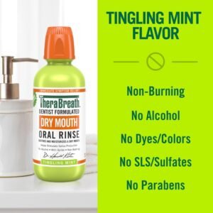 TheraBreath Dry Mouth Oral Rinse Tingling Mint 500 ml – alcohol-free, clinically tested mouthwash for dry mouth relief in Kenya