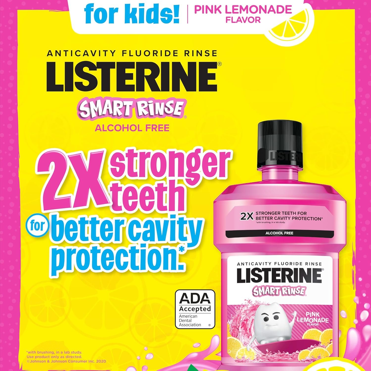 Listerine Smart Rinse for Kids Pink Lemonade Listerine Smart Rinse for Kids – 500ml (Pink Lemonade) | Alcohol-Free, Cavity-Fighting Mouthwash
