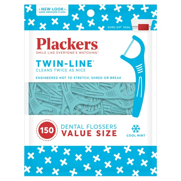 Plackers Twin-Line Dual Action Dental Flossers