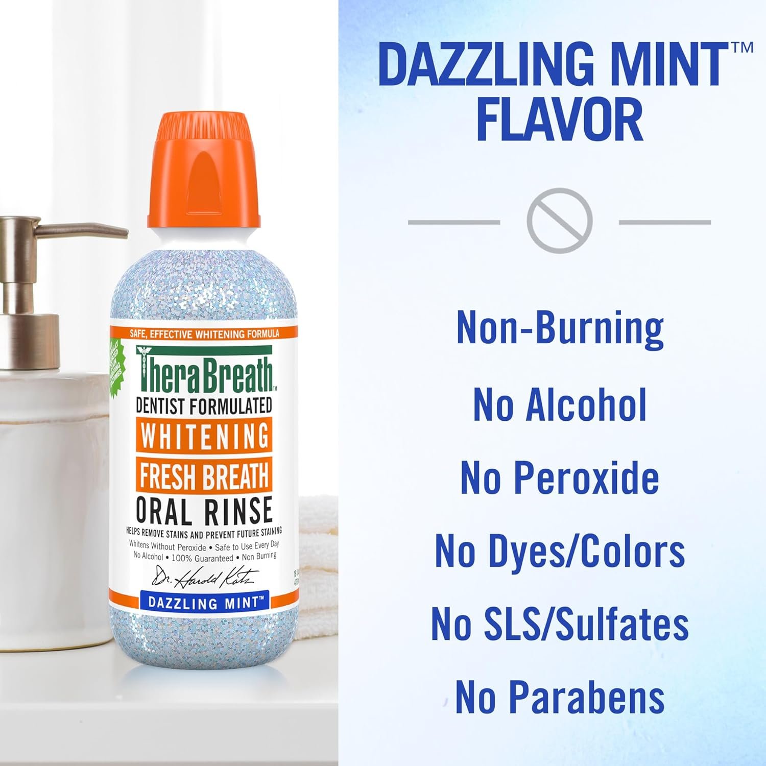 TheraBreath Whitening Oral Rinse – Dazzling Mint TheraBreath Whitening Oral Rinse – Dazzling Mint