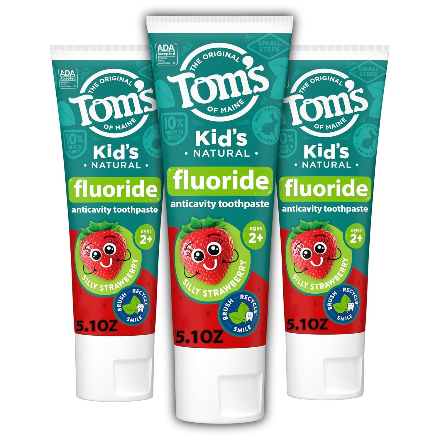 Tom's of Maine Kids Fluoride Toothpaste Silly Strawberry Tom's of Maine Kids Fluoride Toothpaste – Silly Strawberry 5.1 oz / 144g