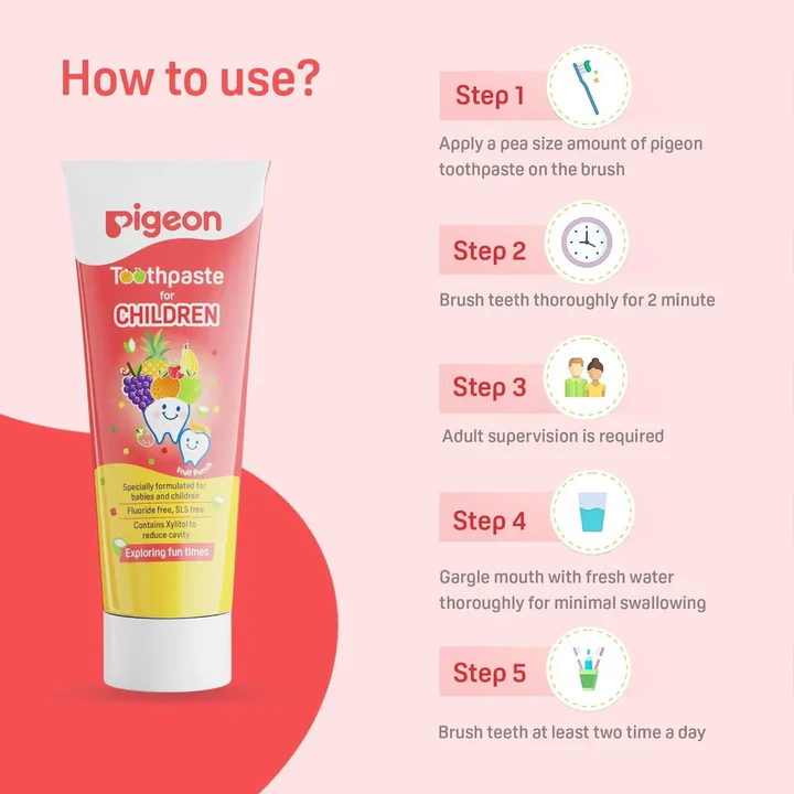 Pigeon Fruit Punch Baby Toothpaste | Safe & Gentle for Kids Pigeon Fruit Punch Baby Toothpaste | Safe & Gentle for Kids